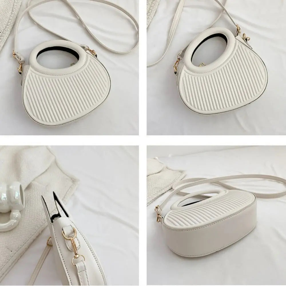 Fashion Women Shoulder Bag Armpit Bag Design Underarm Bag Pleated Saddle Bag Solid Color Messenger Bag Purse Handbags