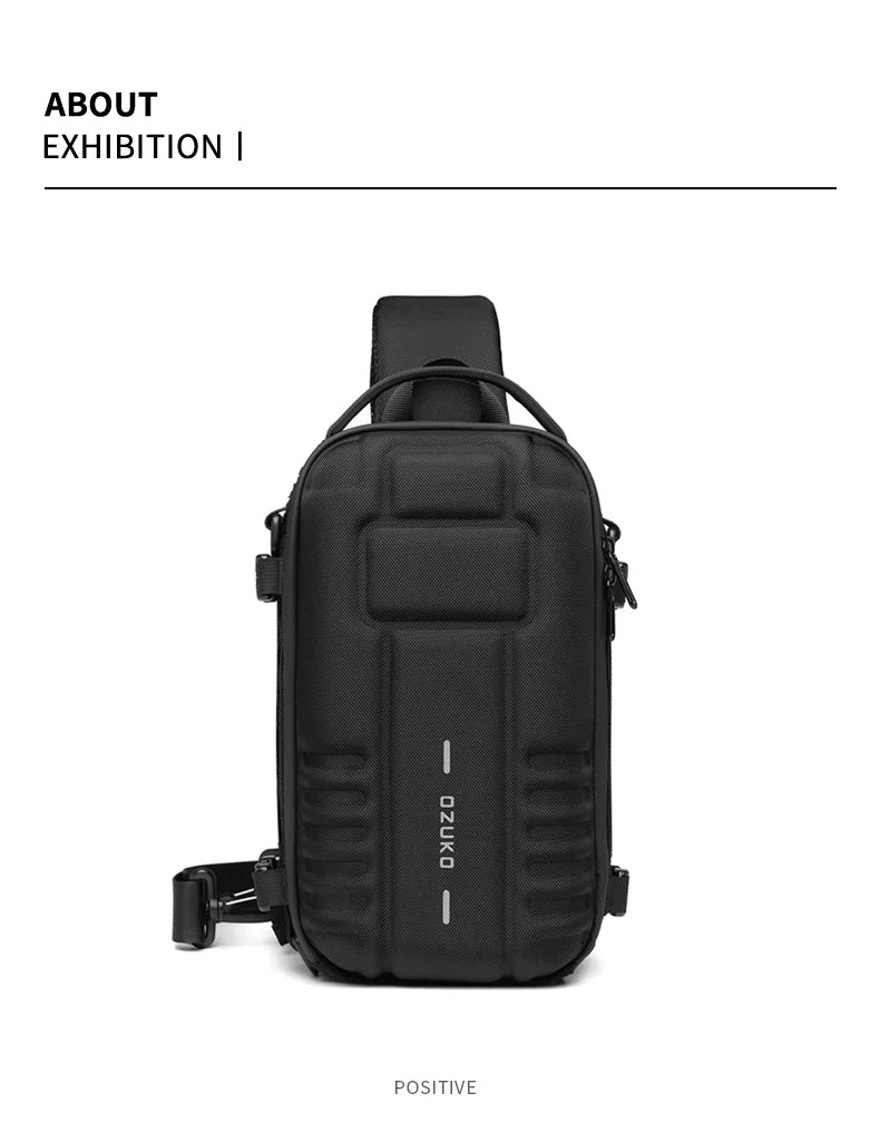 OZUKO Hard Shell Fashion Men Chest Bag Outdoor Sports Tactical Male Sling Shoulder Bag Large Capacity Waterproof Crossbody Bags