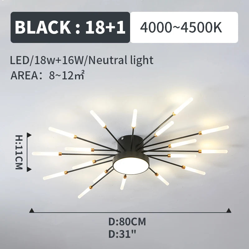 Modern Led Fireworks Pendant Lamps for Living Room Bedroom Chandelier Led Ceiling Hanging Lamp Home Furnishing lighting