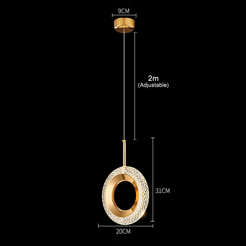 Nordic Ring LED Pendant Lights Indoor Hanging Lamp Room Decor For Bedside Bedroom Living Room Modern Pendant Lamp