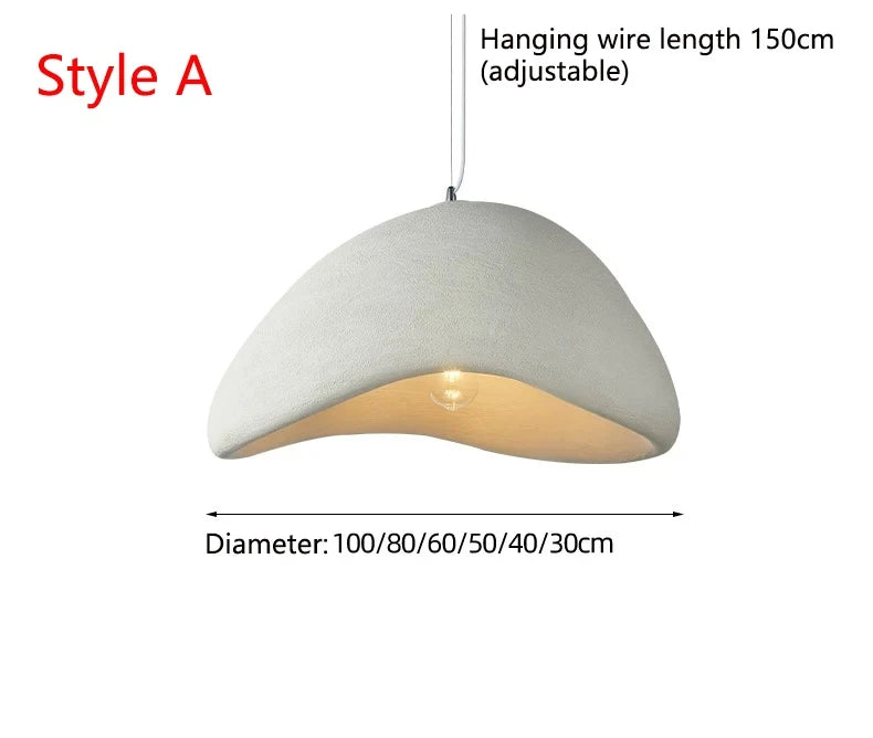 Nordic Wabi Sabi Ceiling Chandelier Modern E27 LED Dining Table Pendant Lights for Living Room Bedroom Loft Decor Hanging Lamp