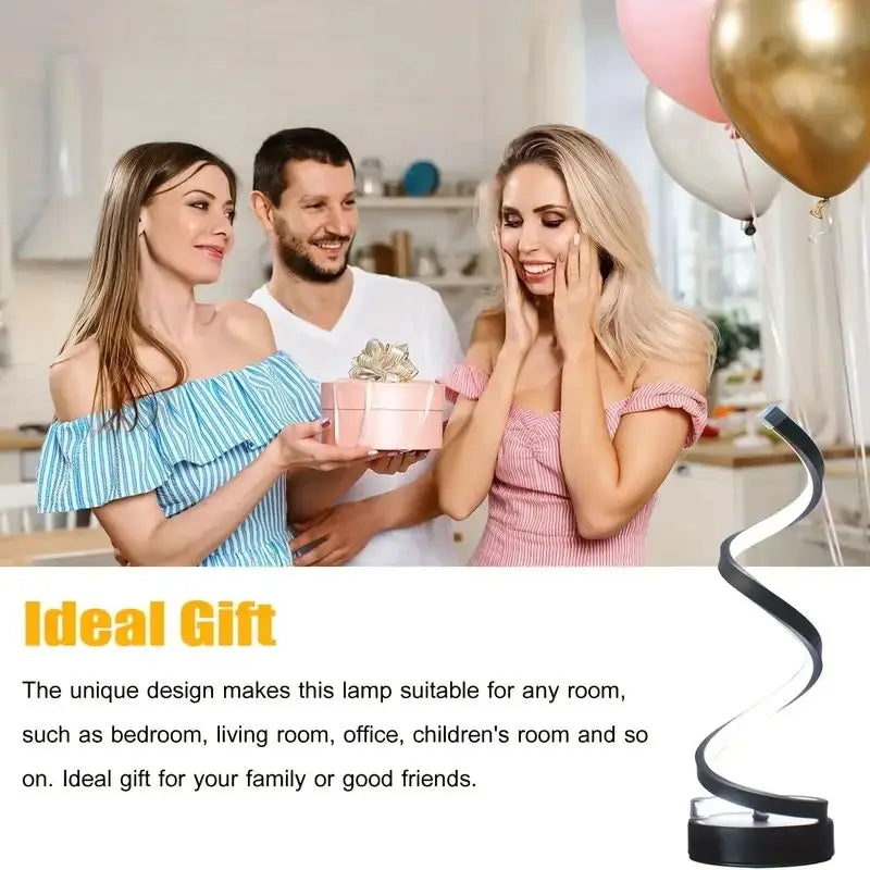 EISSLOLY Bedroom Bedside Table Lamp, Dimmable, Small Spiral Decorative Lamp for Home Office, Modern Nightstand Lamp.