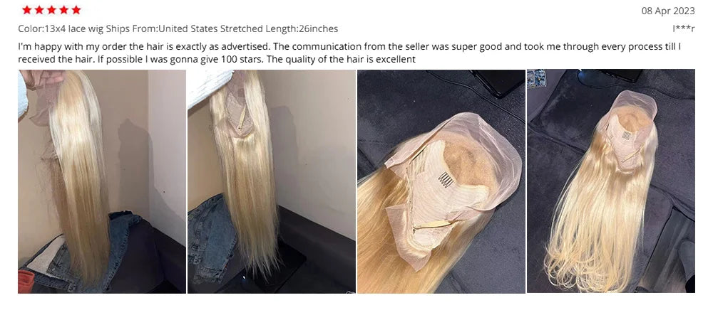 HD Transparent 613 Blonde Straight 13x4 13x6 Lace Front Human Hair Wigs For Women Brazilian Lace Frontal Wig PrePlucked