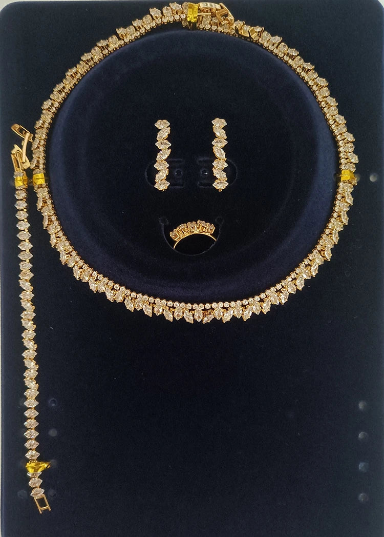 Jewelry Set HADIYANA Unique And Charm Women Wedding Accessories Cubic Zircon BN9233 Luxury Designer Jewelry