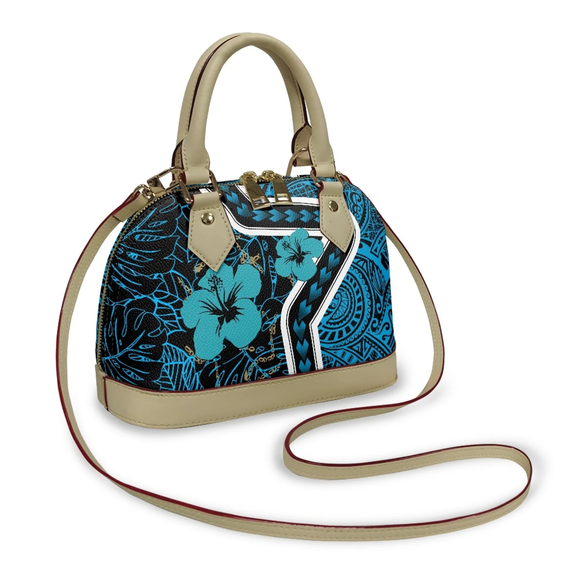 Polynesian Handbag Crossbody Bag Samoan Tribe Hibiscus Flower Design High Quality Shell Bag Temperament Durable Handbag