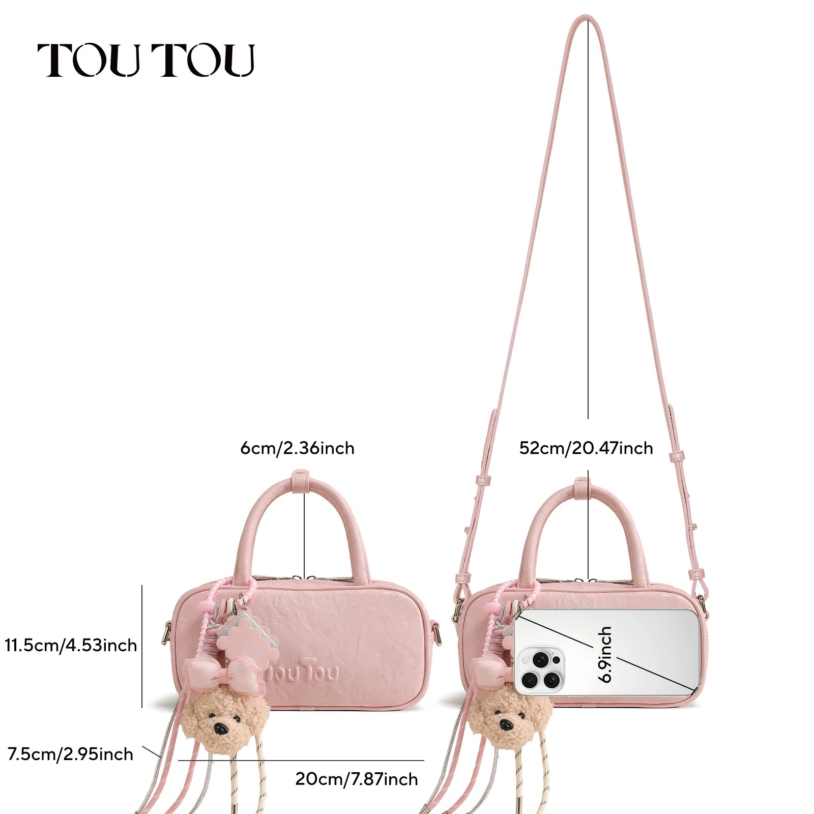TOUTOU Boston Bowling Bag Imitation Plant Tanning Autumn Shoulder Handheld Crossbody Mini Purse for Women Teacher Christmas Gift