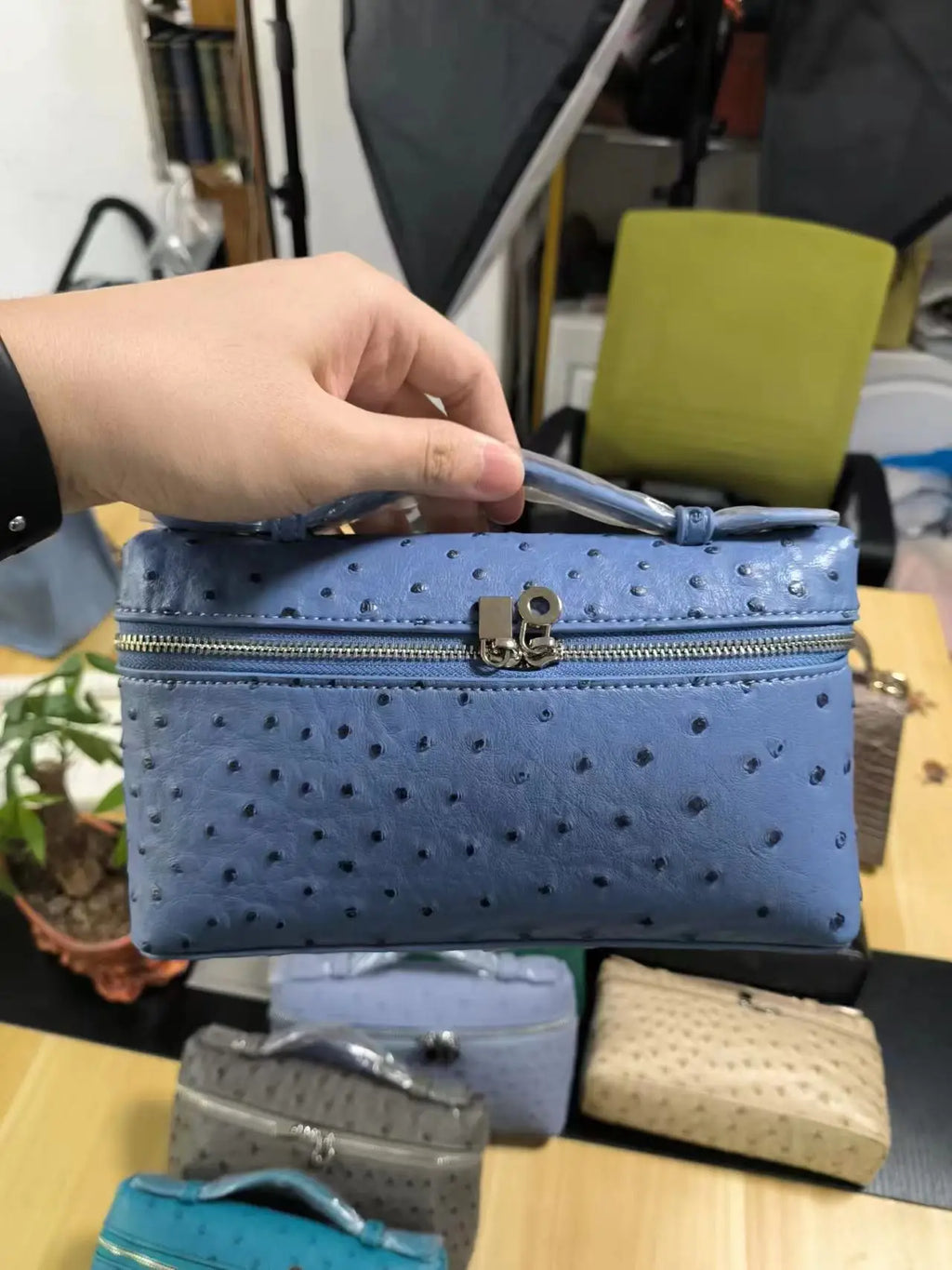 Fashion Brand Women Handbags 2024 Luxury Small Box Bucket Bag High Quality Ostrich PU Leather Single Shoulder Bags