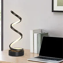 EISSLOLY Bedroom Bedside Table Lamp, Dimmable, Small Spiral Decorative Lamp for Home Office, Modern Nightstand Lamp.