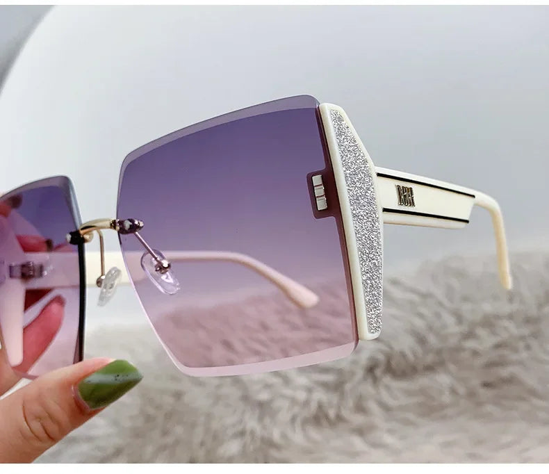 New Borderless Square Sunglasses Women's Brand Designer Fashion Sun Glasses Women Outdoor Driving Eyewear UV400 Oculos De Sol