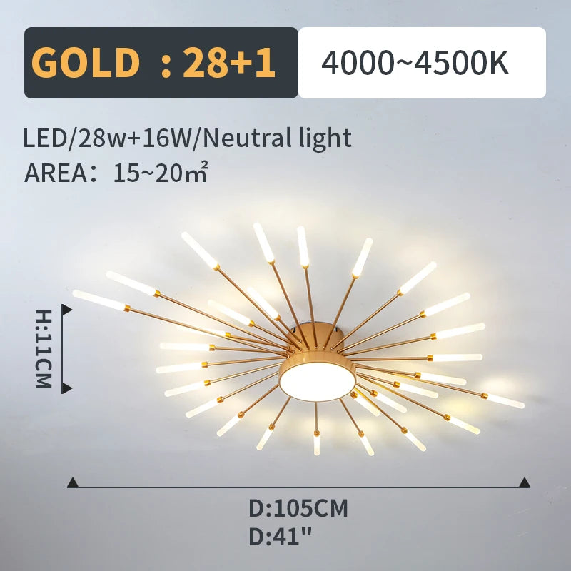 Modern Led Fireworks Pendant Lamps for Living Room Bedroom Chandelier Led Ceiling Hanging Lamp Home Furnishing lighting