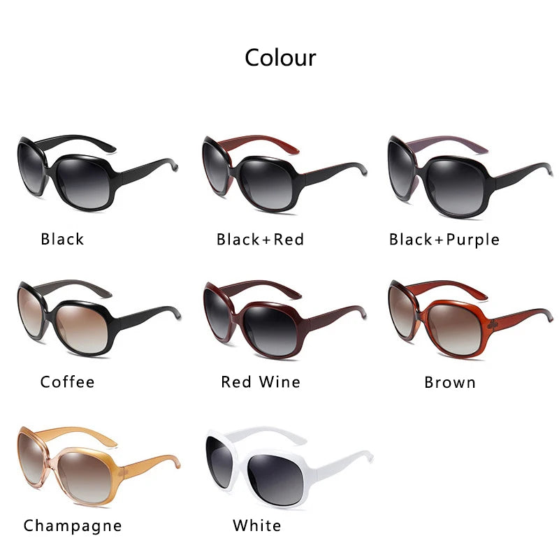 Polarized women's sunglasses oversized fashionable sunglasses UV400 protection fashionable and simple sports 100% UV protection