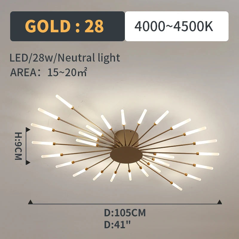 Modern Led Fireworks Pendant Lamps for Living Room Bedroom Chandelier Led Ceiling Hanging Lamp Home Furnishing lighting