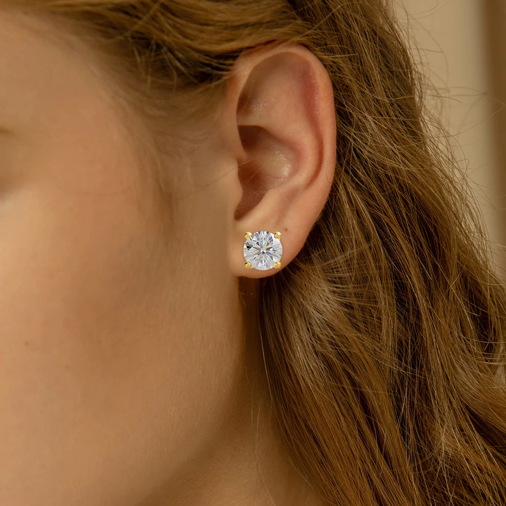 Szjinao Real Full 18k Gold Earrings AU750 Moissanite Diamond Real Gold Women Jewelry Certifid K Gold Luxurious Valentines Gifts