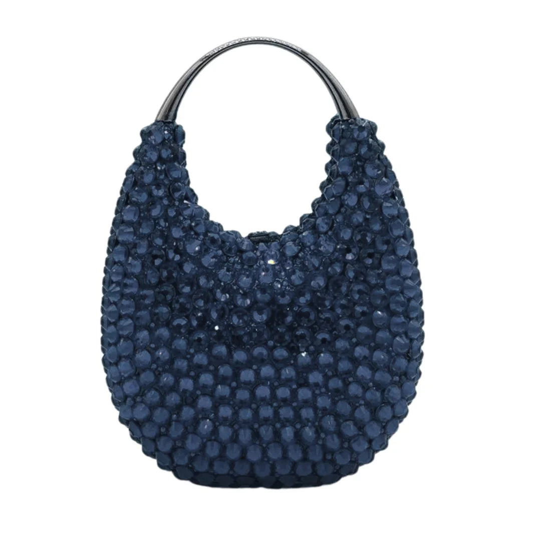 XIYUAN New Crystal Evening Bags Women Luxury Classy Unique Rhinestone Clutch Purses Wedding Party Handbag Diamond Top Handle Bag