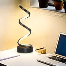 EISSLOLY Bedroom Bedside Table Lamp, Dimmable, Small Spiral Decorative Lamp for Home Office, Modern Nightstand Lamp.