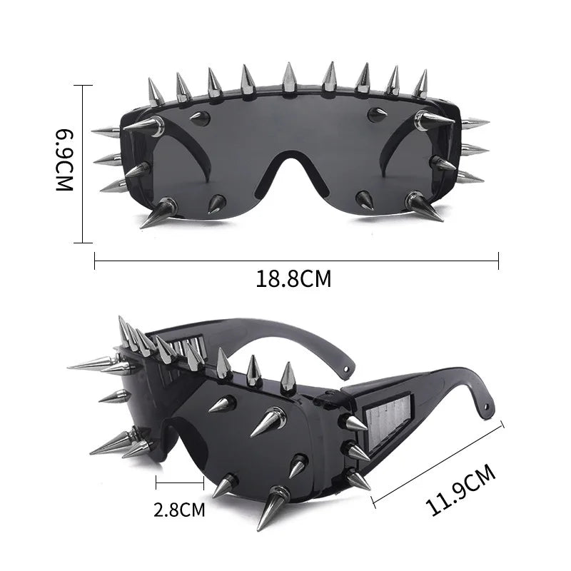 Cyberpunk Demon Eyewear Metal Rivet Party Sunglasses Steampunk Punk for Women Men Designer Sun Glasses Shade Eyewear