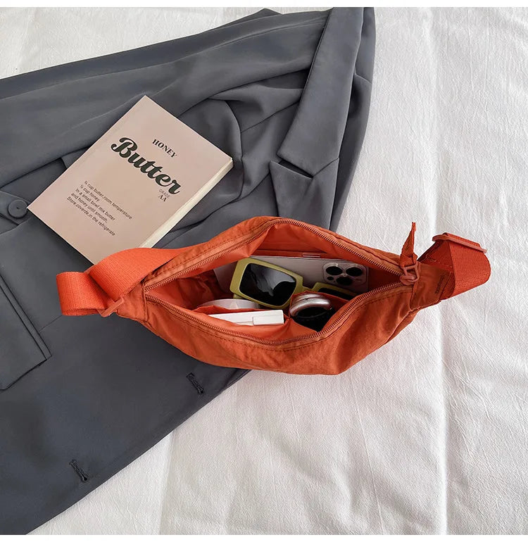 Women's Shoulder Bag Nylon Material Saddle Bag Versatile Fashionable Simple Dumpling Bag Trendy Cloth Bag Women's Crossbody Bag