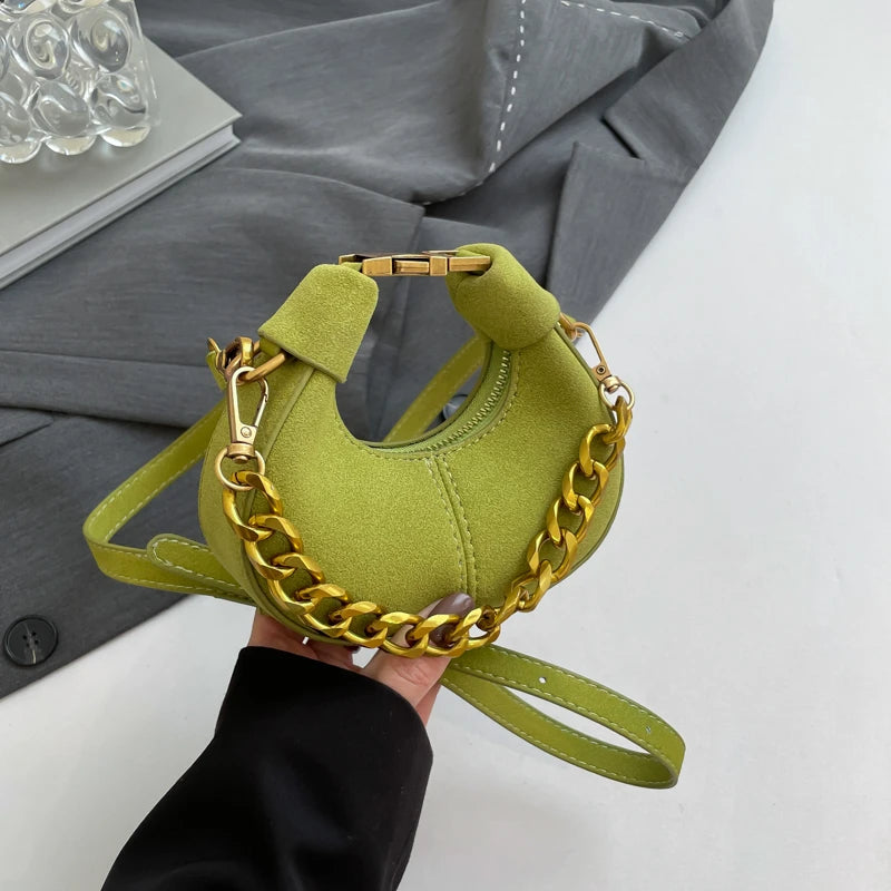 LEFTSIDE Mini PU Leather Saddle Shoulder Bag for Women 2024 Winter New Trend Y2K Handbags and Purses Females Crossbody Bags