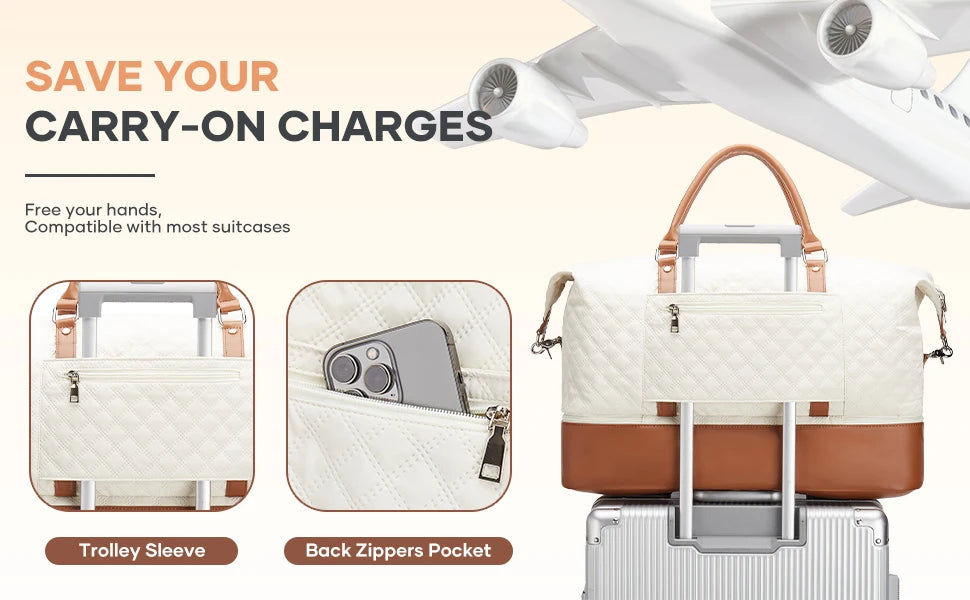 Likros Travel Bag Weekender Bags for Women, Luxury Boston Bag Handbag, Large Tote Duffle Bag Hospital Bag for Labor and Delivery