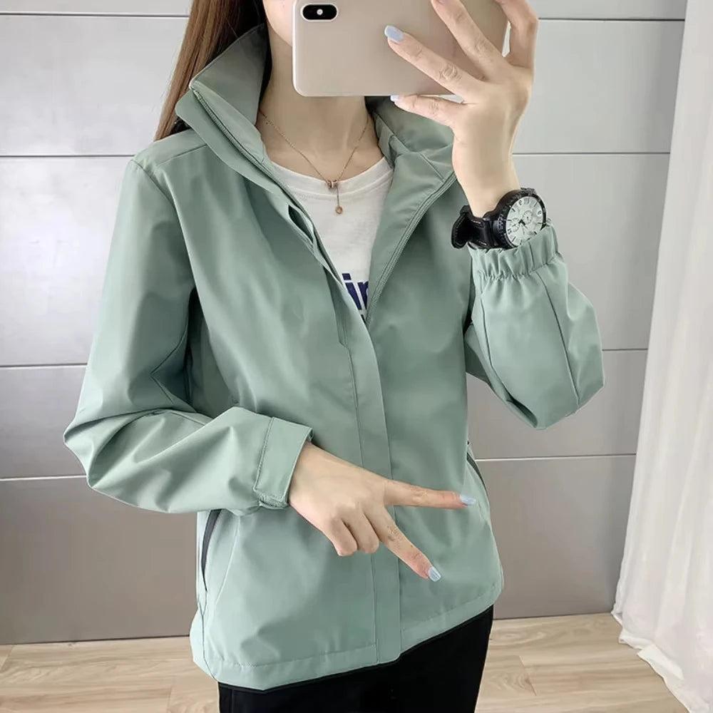Windproof and Rainproof Thin Charge Coat Men Women Spring Autumn Basic Jacket Waterproof Outerwear Outfits Fashion Clothing New