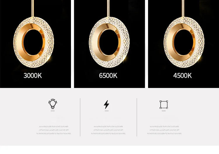Nordic Ring LED Pendant Lights Indoor Hanging Lamp Room Decor For Bedside Bedroom Living Room Modern Pendant Lamp