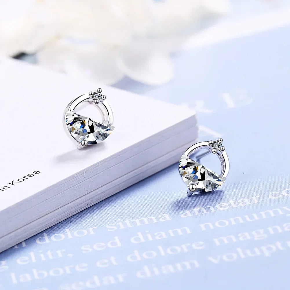 925 Sterling Silver Blue Crystal Elegant Jewelry Sets For Women Wedding Earrings Necklaces Accessories
