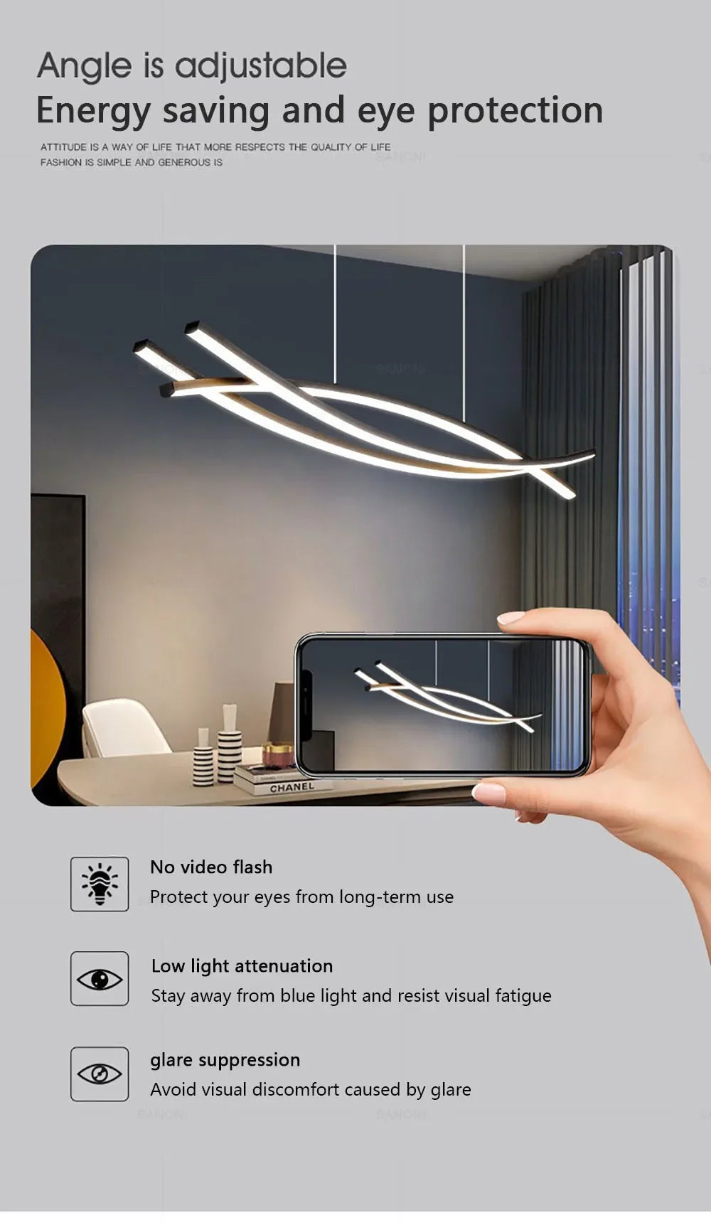 Modern LED Pendant Lamp For Living Dining Room Kitchen Bedroom  Luxury Chandelier Home Decor Indoor Lighting Fixture Luster