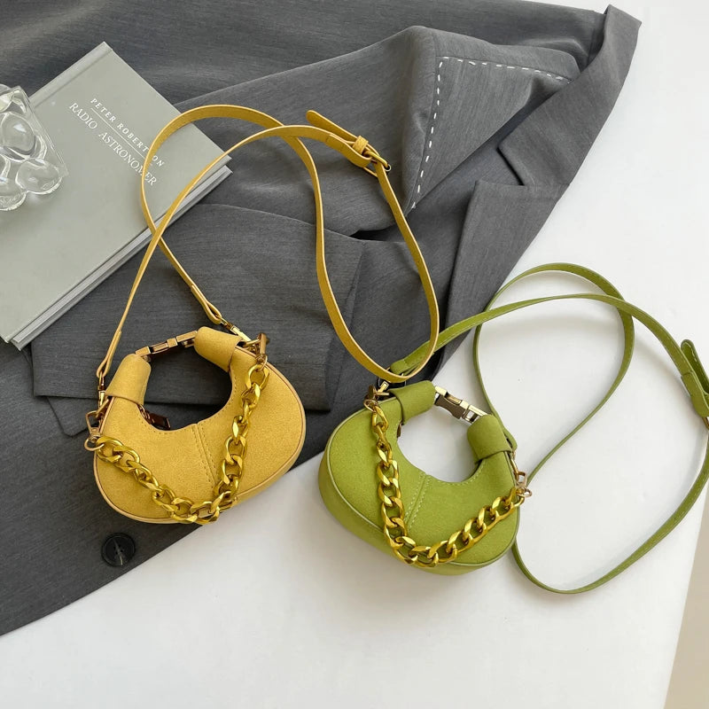 LEFTSIDE Mini PU Leather Saddle Shoulder Bag for Women 2024 Winter New Trend Y2K Handbags and Purses Females Crossbody Bags