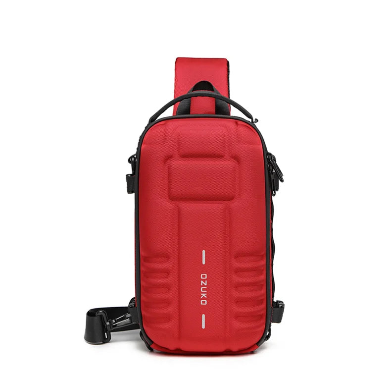 OZUKO Hard Shell Fashion Men Chest Bag Outdoor Sports Tactical Male Sling Shoulder Bag Large Capacity Waterproof Crossbody Bags