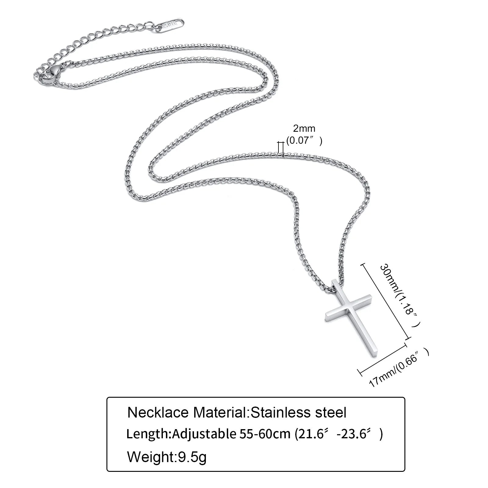 Trendy Cross Necklace for Men Boys,Simple Stainless Steel Cross Pendant Necklaces,Male Jewelry Sets