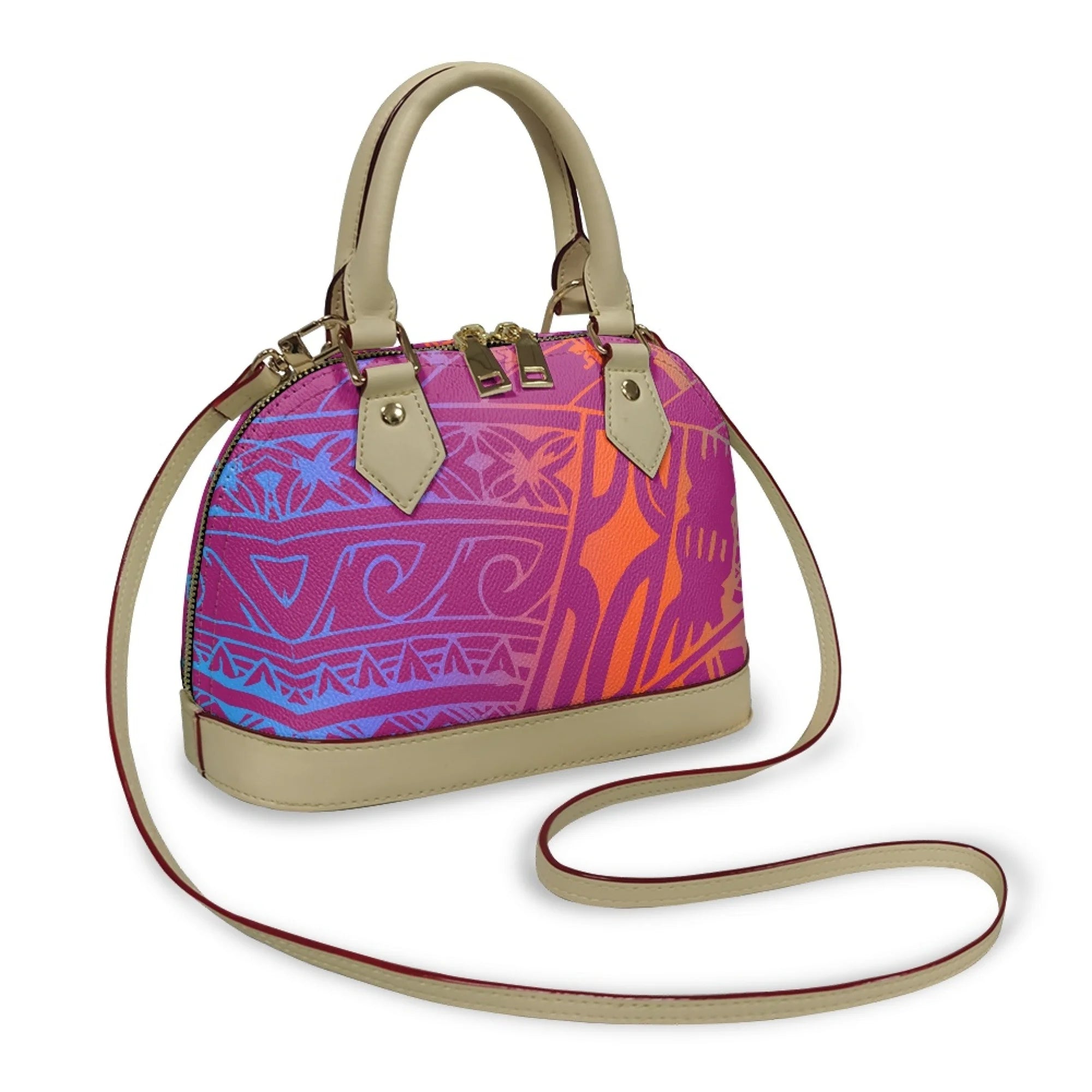 Polynesian Handbag Crossbody Bag Samoan Tribe Hibiscus Flower Design High Quality Shell Bag Temperament Durable Handbag