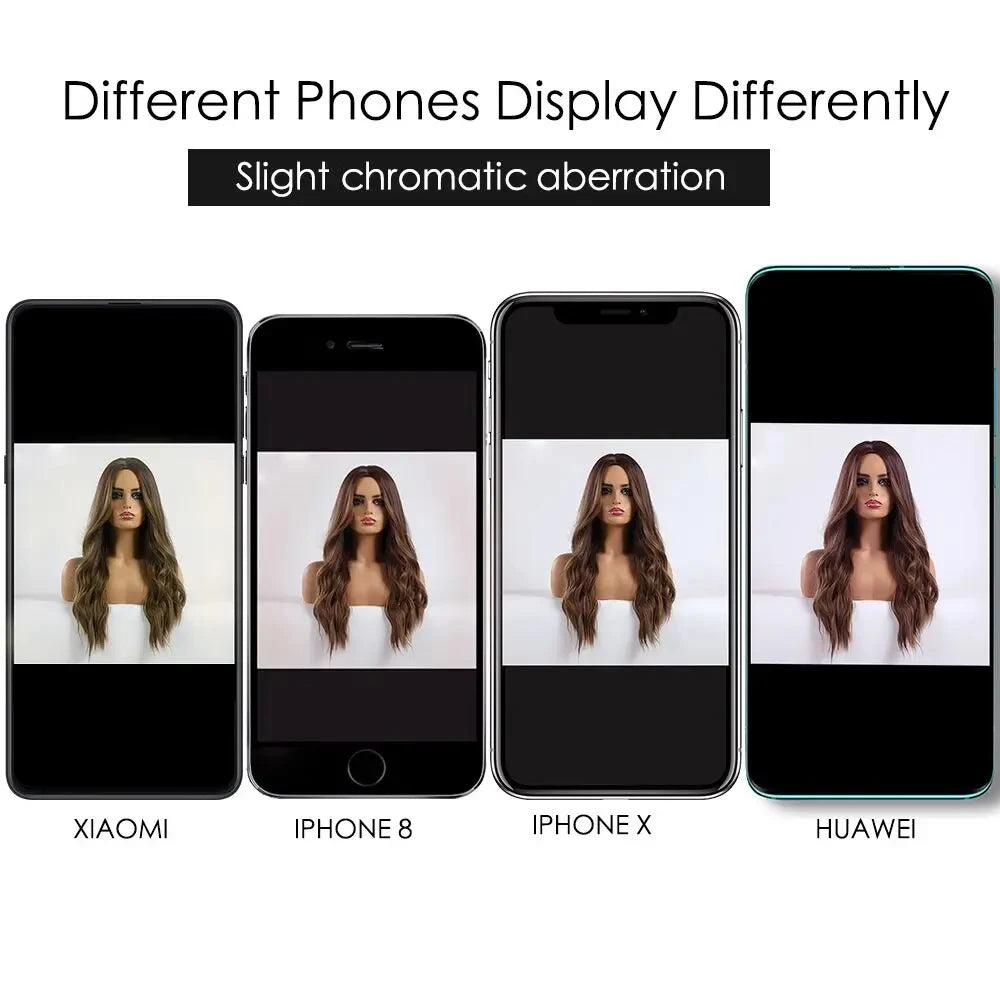 Synthetic Wig For Lady With Long Straight Hair, Parting With Bangs. Natural Synthetic Fabric Matte Finish Full Head Cover.