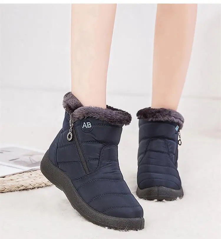Snow Boots Woman Lightweight Woman Shoes Waterproof Shoes Woman Flat Ankle Boots Plus Size Botas Mujer Women's Winter Boots