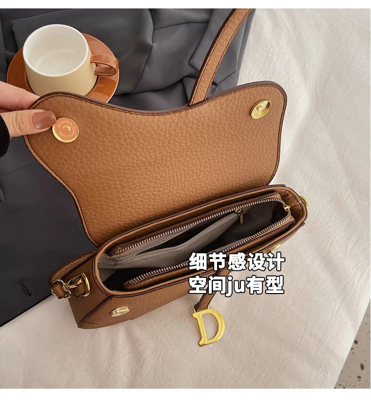 IMJK  24*20*6cm Hot selling light luxury underarm saddle bag, new niche design, casual shoulder crossbody bag bags