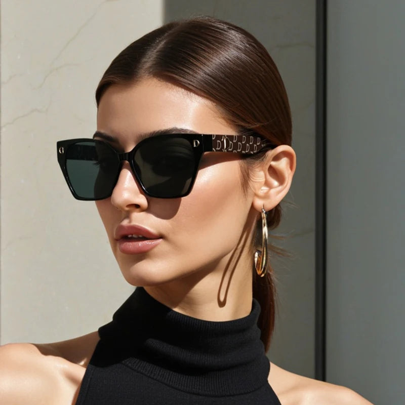 Fashion Brand Luxury Designer Sunglasses Women 2025 Vintage Mirror Party Trendy Shades Glasses Summer Travel Outdoor Sunglasses