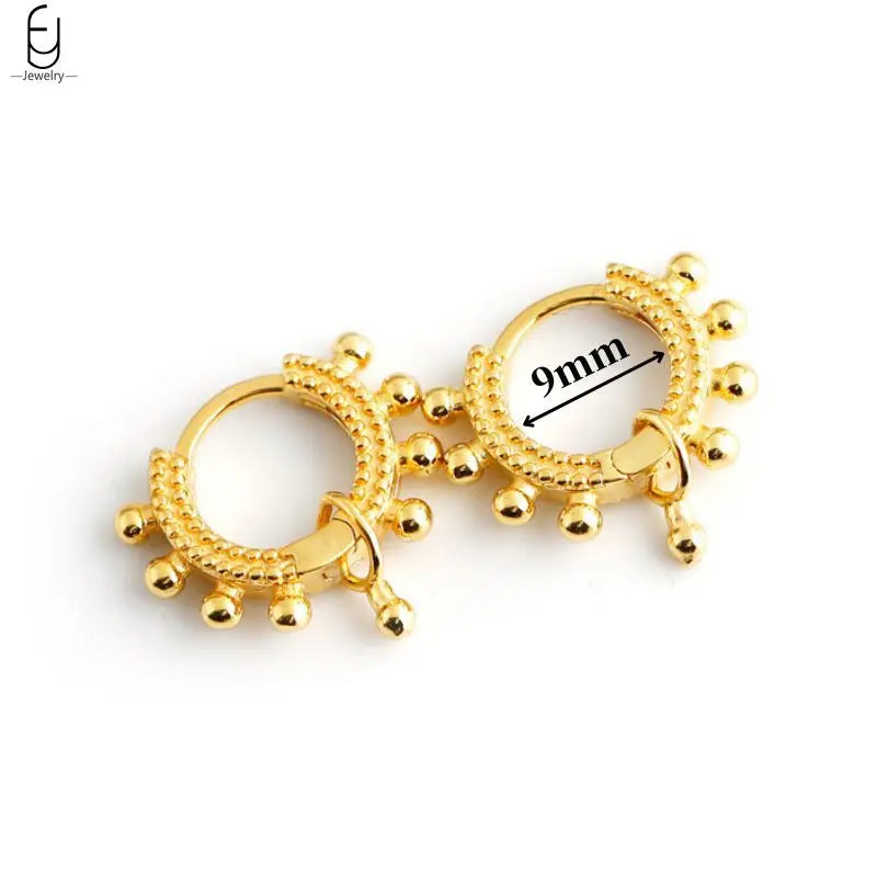 925 Sterling Silver Needle Vintage Gold Earrings Luxury Long Chain Tassel Crystal Hoop Earrings for Women Party Trend Jewelry