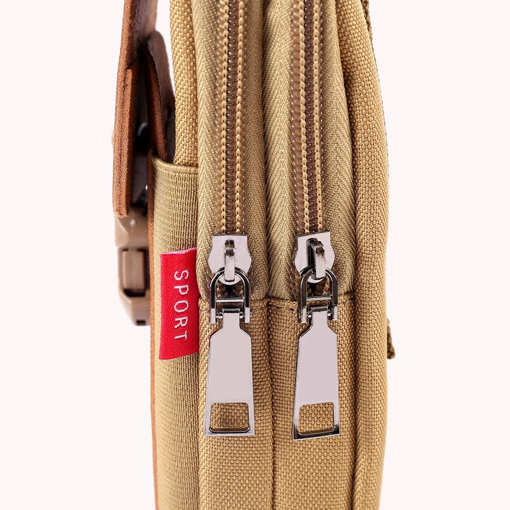 Canvas Waist Pocket Male Outdoor Fanny Bum Bag Purse Business Mobile Phone Pouch Running Pouch Travel Camping Bags