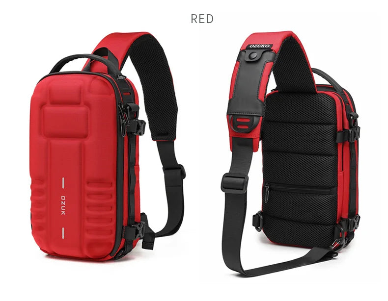 OZUKO Hard Shell Fashion Men Chest Bag Outdoor Sports Tactical Male Sling Shoulder Bag Large Capacity Waterproof Crossbody Bags