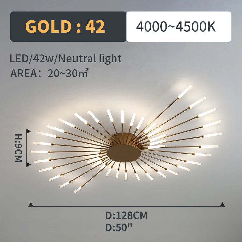 Modern Led Fireworks Pendant Lamps for Living Room Bedroom Chandelier Led Ceiling Hanging Lamp Home Furnishing lighting