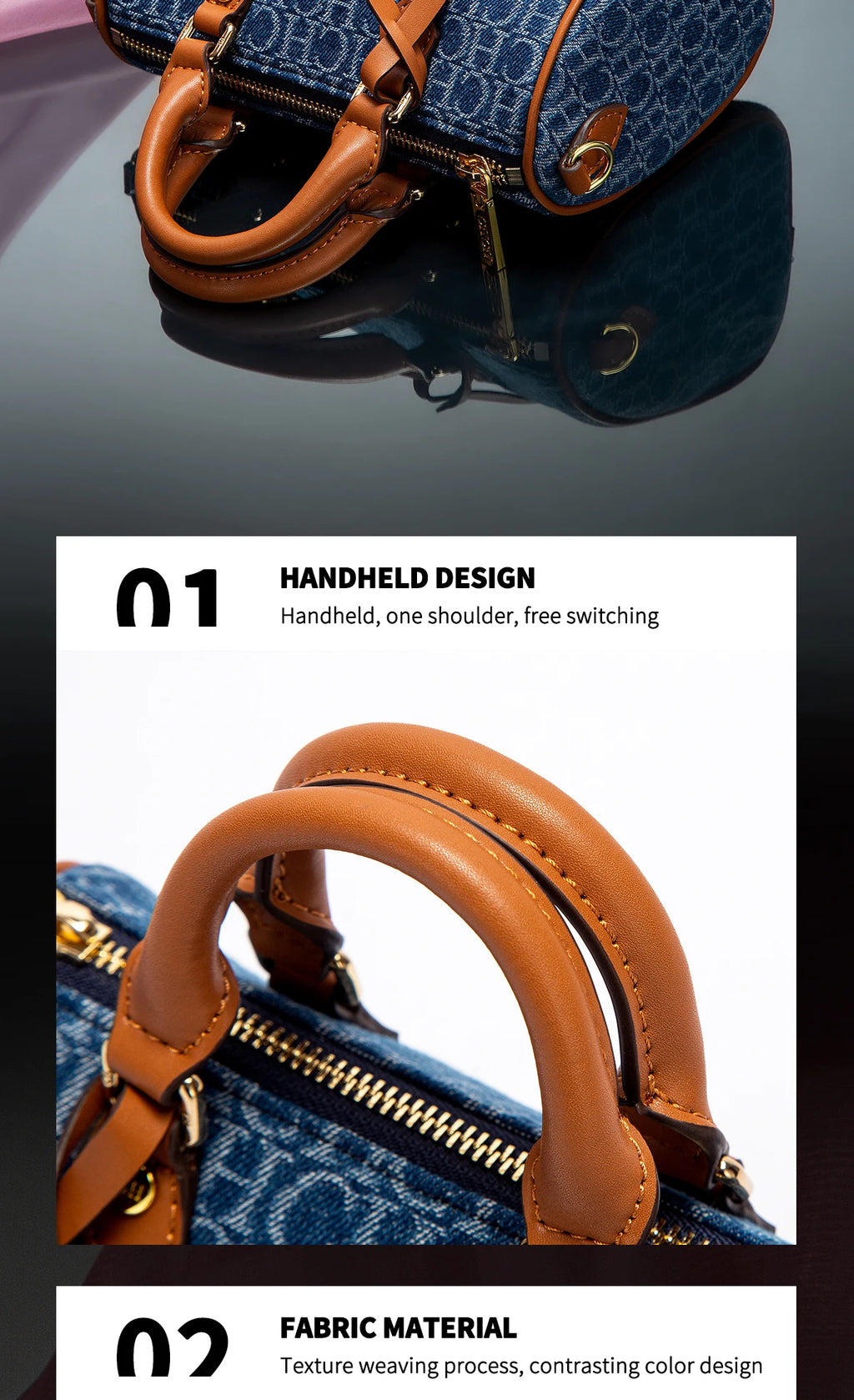 Women's Shoulder Bag 2025 New Cowboy Splicing Pillow Bag, Casual Party Women's Handbag