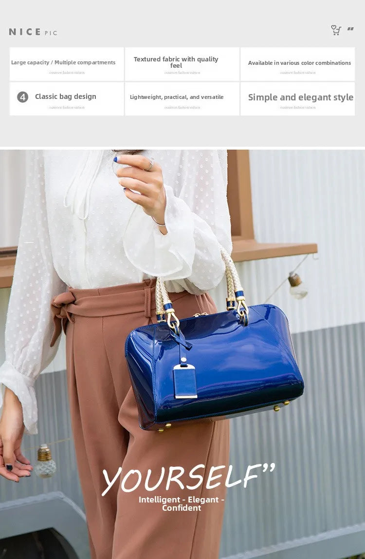 iny New 2025 Women's Boston Bag Faionable oulder Crossbody Leather Handbag Street Cool Sle Zipper Closure ex