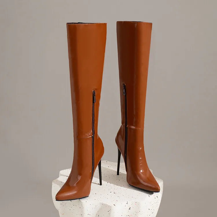 NASBAVI Women's Knee High Boots Sexy Red Blue Black Heeled Long Boot Female Large Size 48 Autumn Winter Party Shoes Ladies