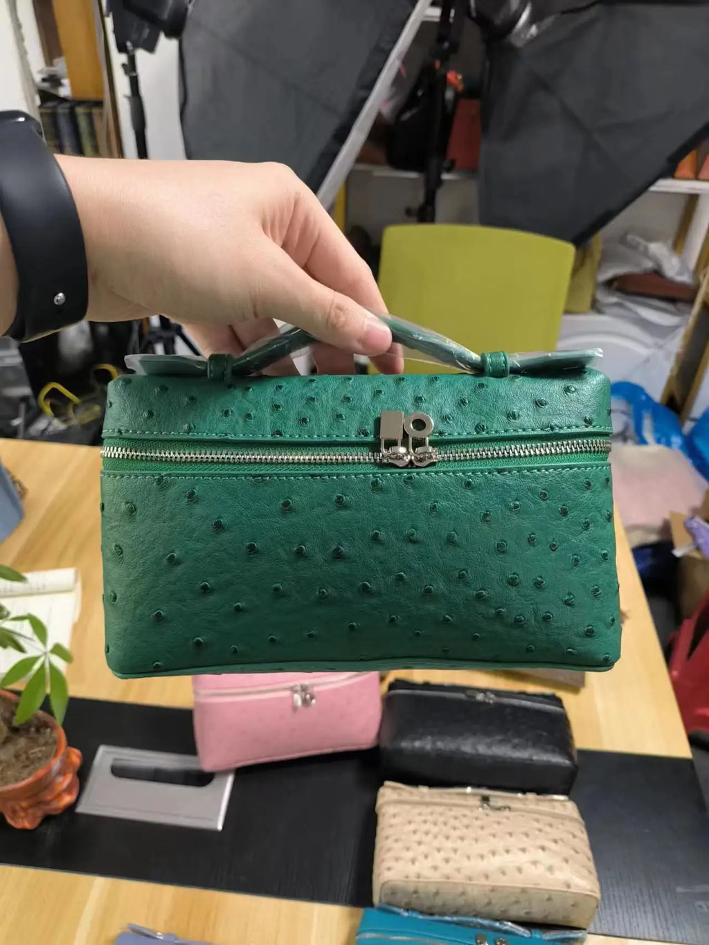 Fashion Brand Women Handbags 2024 Luxury Small Box Bucket Bag High Quality Ostrich PU Leather Single Shoulder Bags