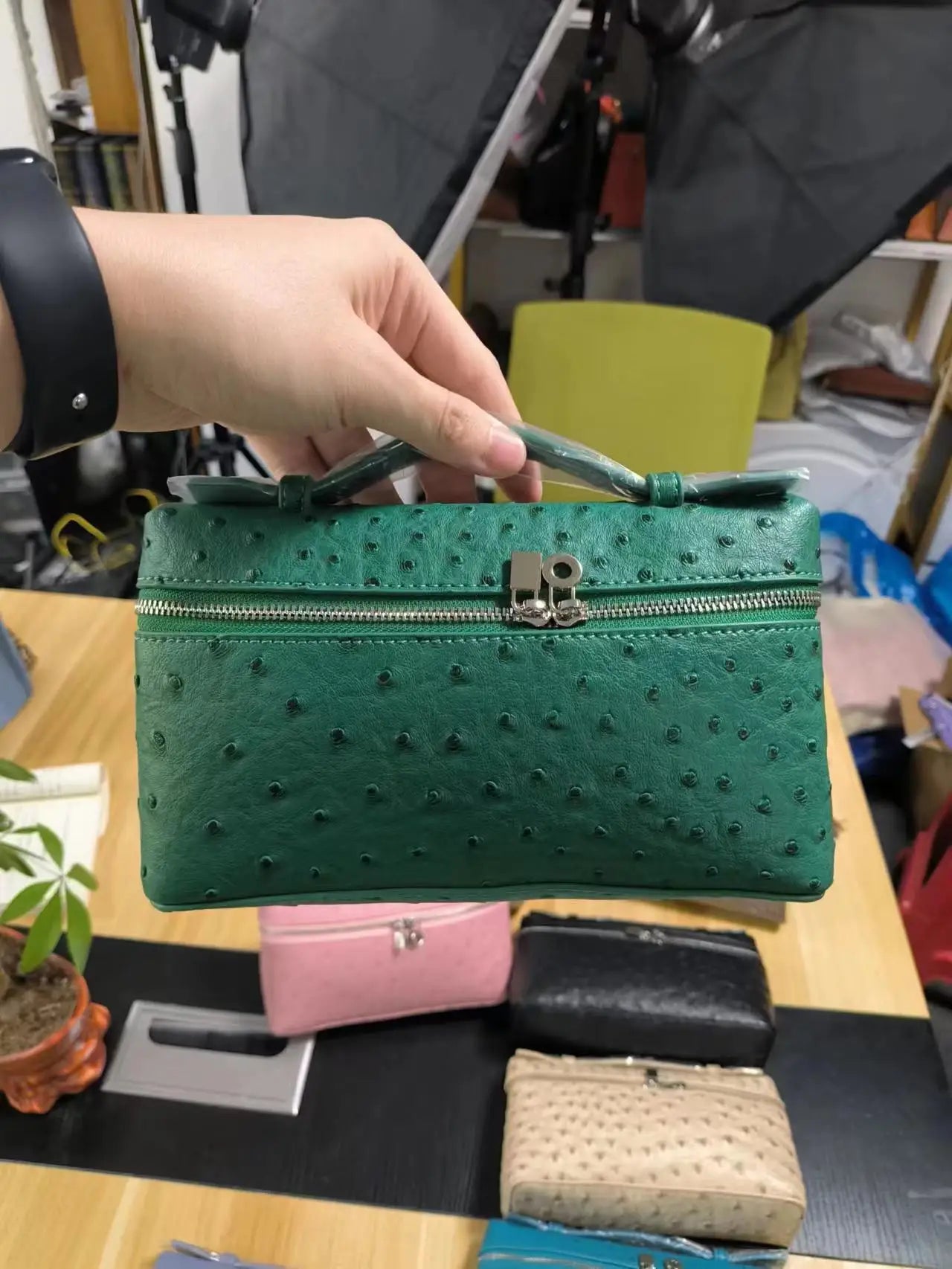 Fashion Brand Women Handbags 2024 Luxury Small Box Bucket Bag High Quality Ostrich PU Leather Single Shoulder Bags