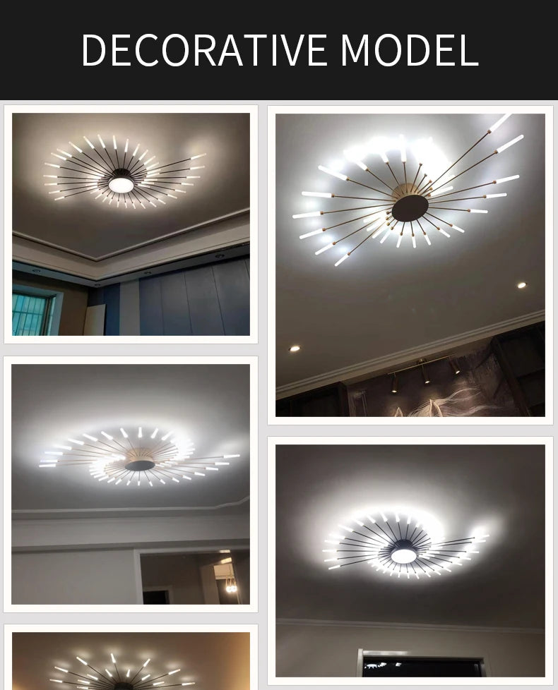 Modern Led Fireworks Pendant Lamps for Living Room Bedroom Chandelier Led Ceiling Hanging Lamp Home Furnishing lighting
