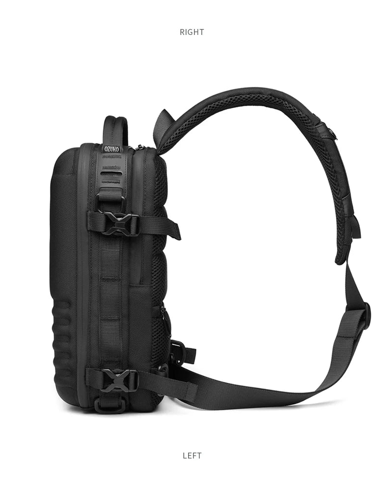 OZUKO Hard Shell Fashion Men Chest Bag Outdoor Sports Tactical Male Sling Shoulder Bag Large Capacity Waterproof Crossbody Bags