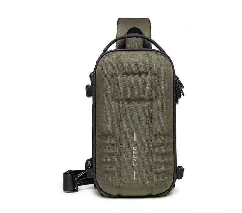 OZUKO Hard Shell Fashion Men Chest Bag Outdoor Sports Tactical Male Sling Shoulder Bag Large Capacity Waterproof Crossbody Bags