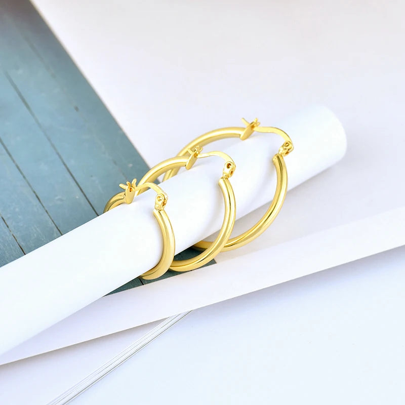 925 Sterling Silver 6mm 8mm 10mm Classic Round Gold Huggie Hoop Earrings for Women Men Tiny Huggie Rock Earrings Jewelry Gifts