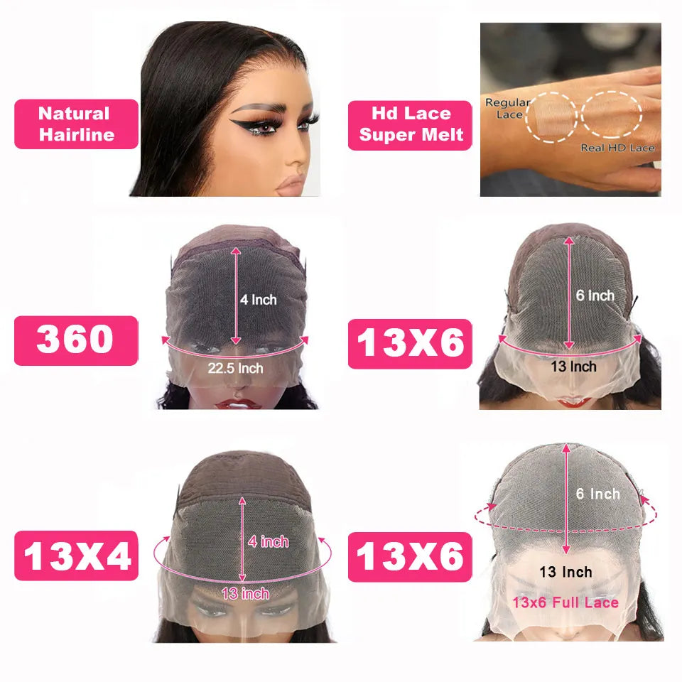 KissLove Body Wave 13x4/13x6 HD Lace Front Human Hair Wigs Pre Plucked 5x5 HD Lace Closure Wigs 360 Human Hair Lace Frontal Wig
