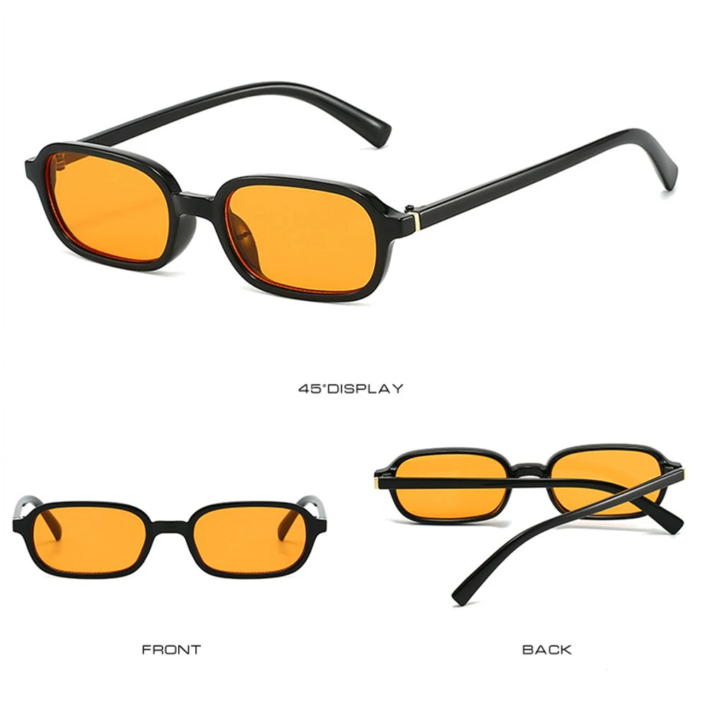 KLASSNUM Vintage Sunglasses Men Women 2025 Trendy Eyewear Rectangle Sun Glasses Anti UV400 Shades Eyepiece Small Square Glasses